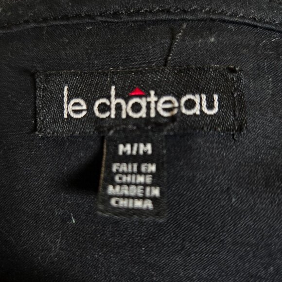 Y2K Black Cargo Mini Dress Size M Le Chateau Zip Up Flap Pocket Utility Emo Punk - Picture 11 of 12